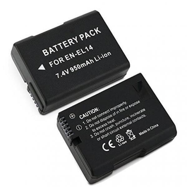 Camera Batterij voor NIKON EN-EL14 - 7,4V - 0,95Ah - 2 stuks